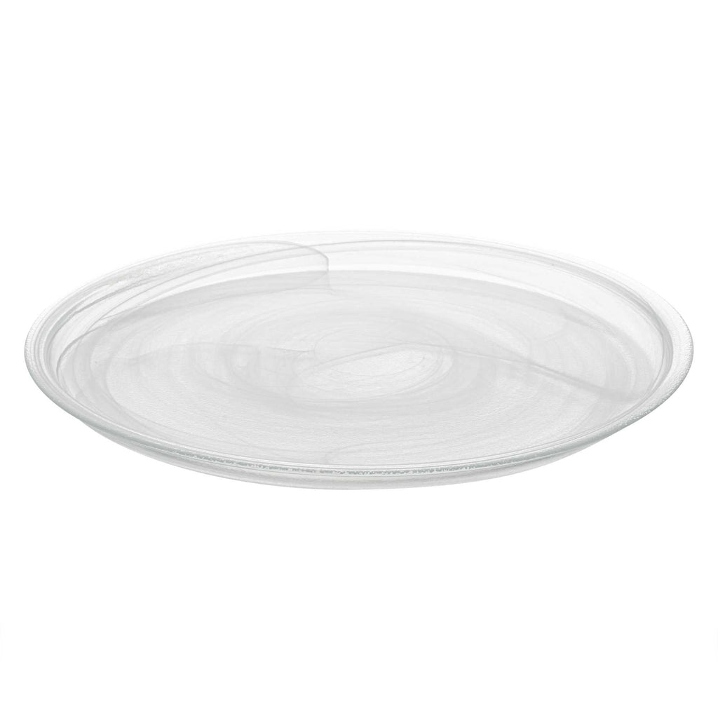 Vetri Round White Glass Solar Plate - 13" x 13" x 3/4" - 6 count box