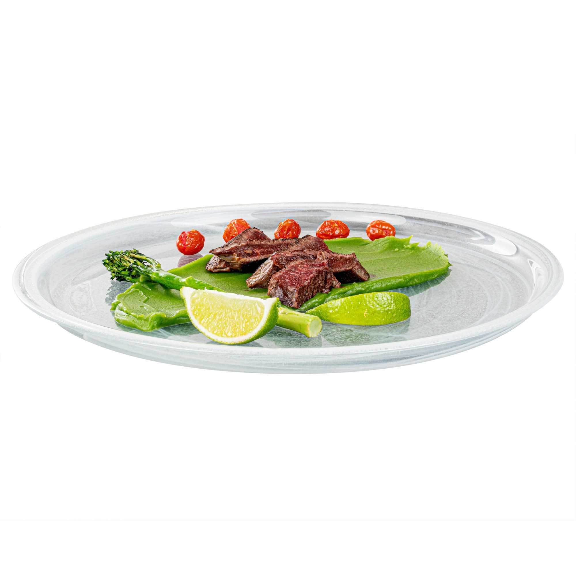 Vetri Round White Glass Solar Plate - 13" x 13" x 3/4" - 6 count box
