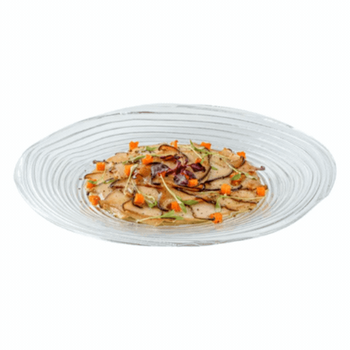 Vetri Round Clear Glass Swirl Plate - 9 1/2" x 9 1/2" x 3/4" - 1 count box