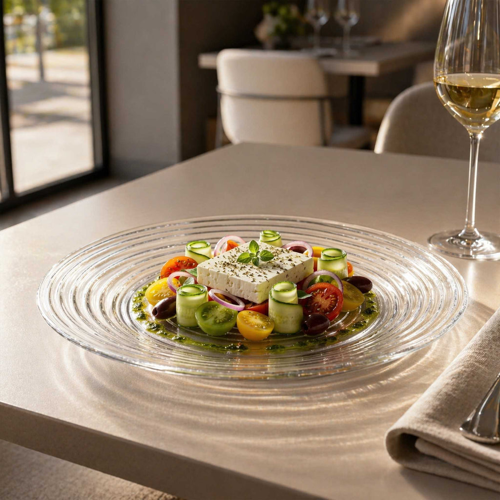 Vetri Round Clear Glass Swirl Plate - 11 3/4" x 11 3/4" x 1 1/4" - 1 count box