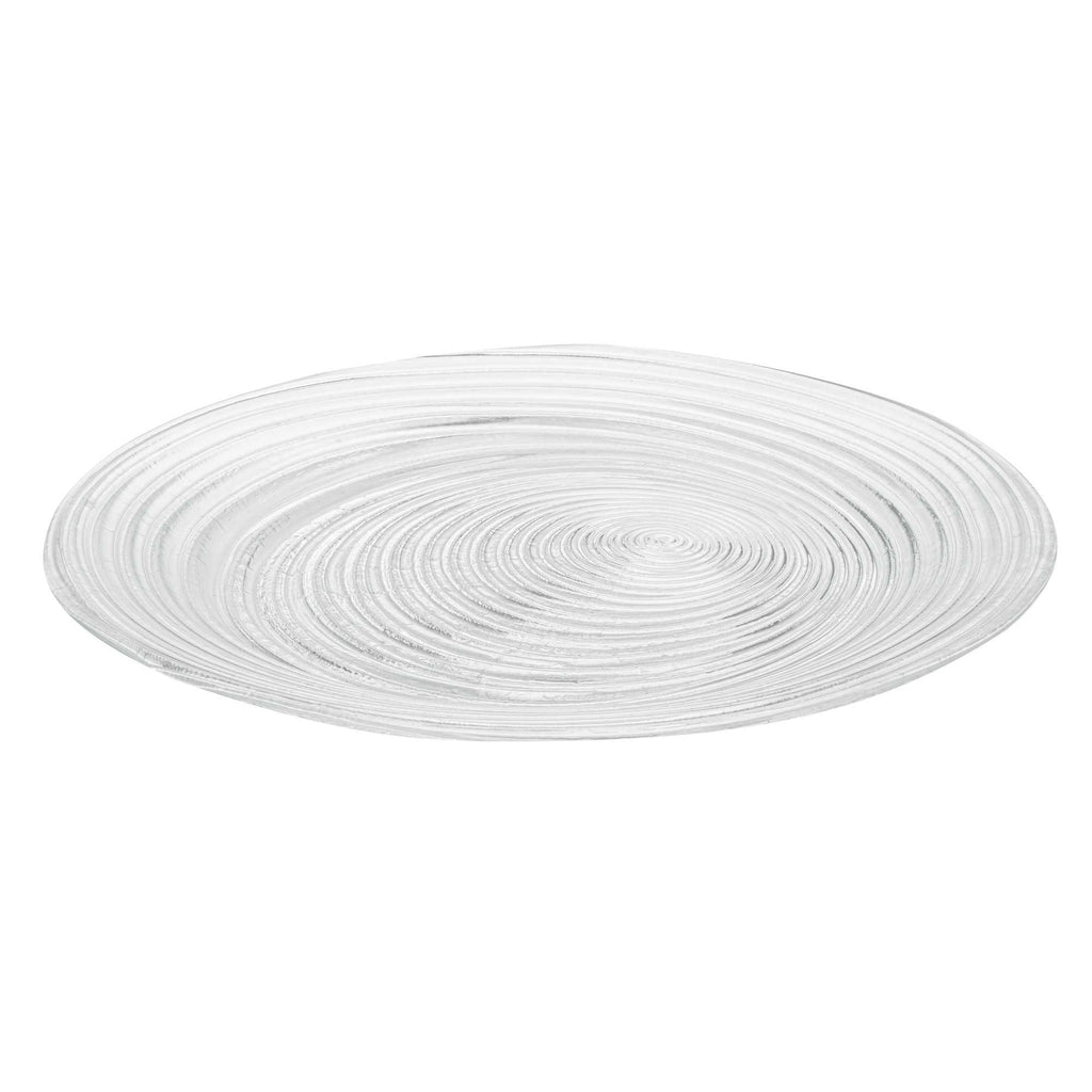 Vetri Round Clear Glass Swirl Plate - 11 3/4" x 11 3/4" x 1 1/4" - 6 count box