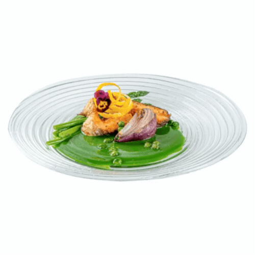 Vetri Round Clear Glass Swirl Plate - 11 3/4" x 11 3/4" x 1 1/4" - 6 count box