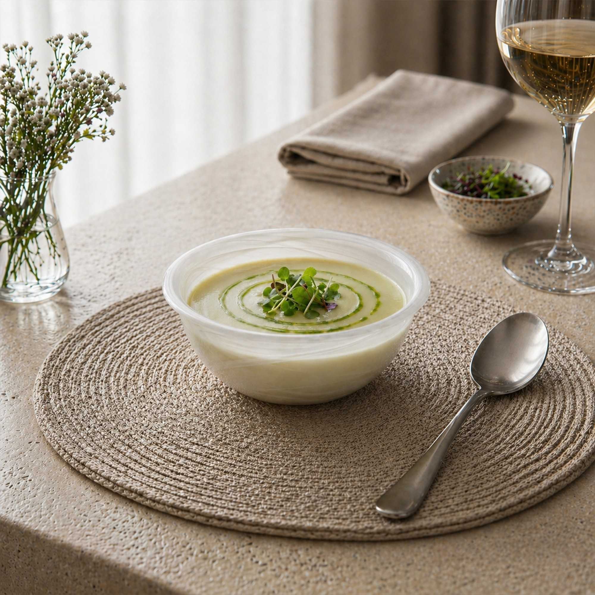 Vetri 16 oz Round White Glass Solar Bowl - 6" x 6" x 2 1/2" - 1 count box