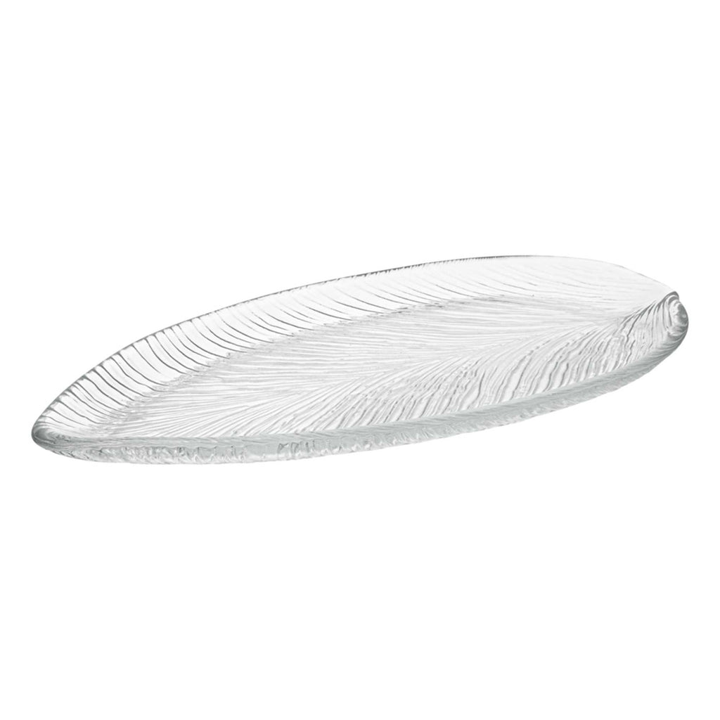 Vetri Clear Glass Leaf Serving Plate - 11 3/4" x 5 1/2" x 3/4" - 1 count box