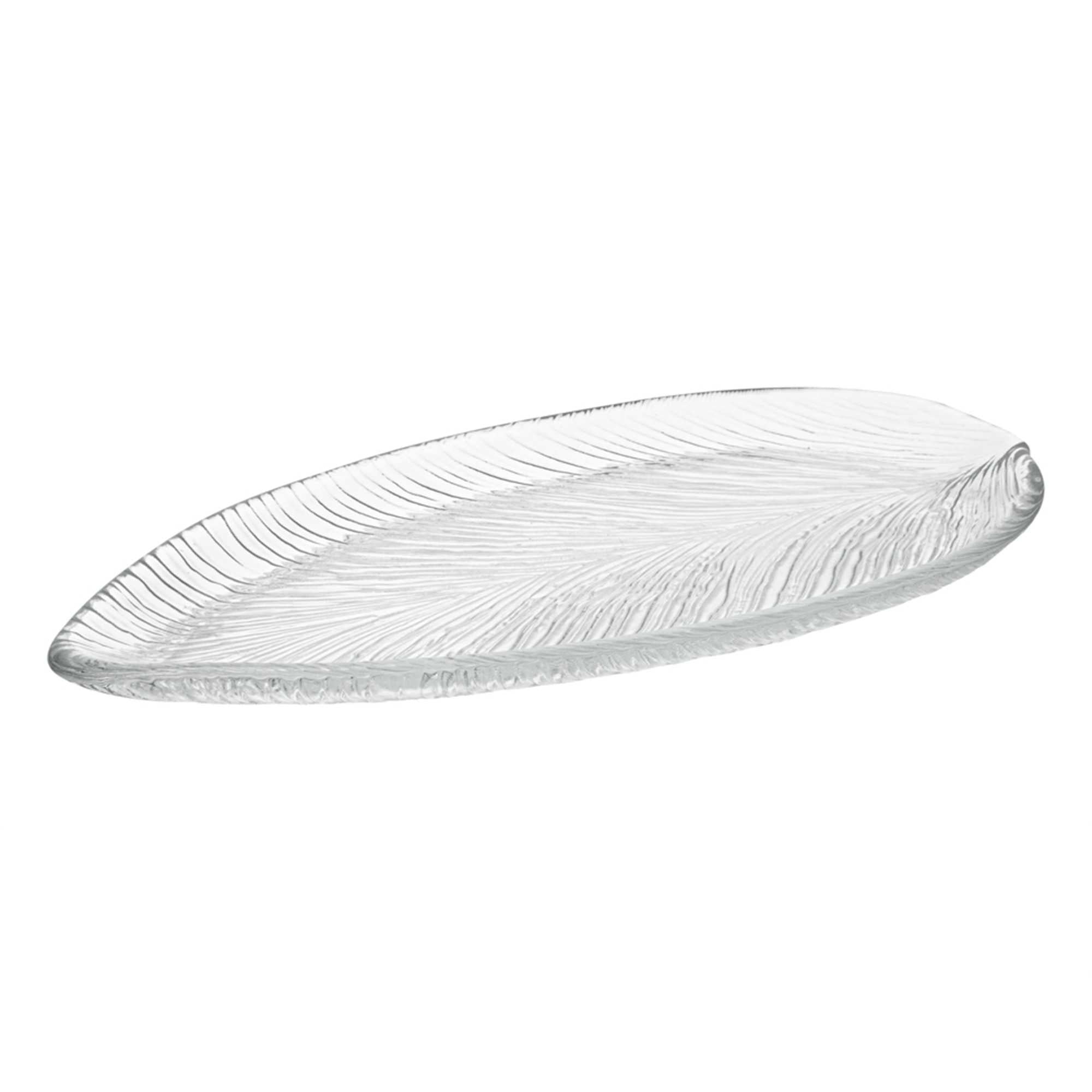 Vetri Clear Glass Leaf Serving Plate - 11 3/4" x 5 1/2" x 3/4" - 1 count box