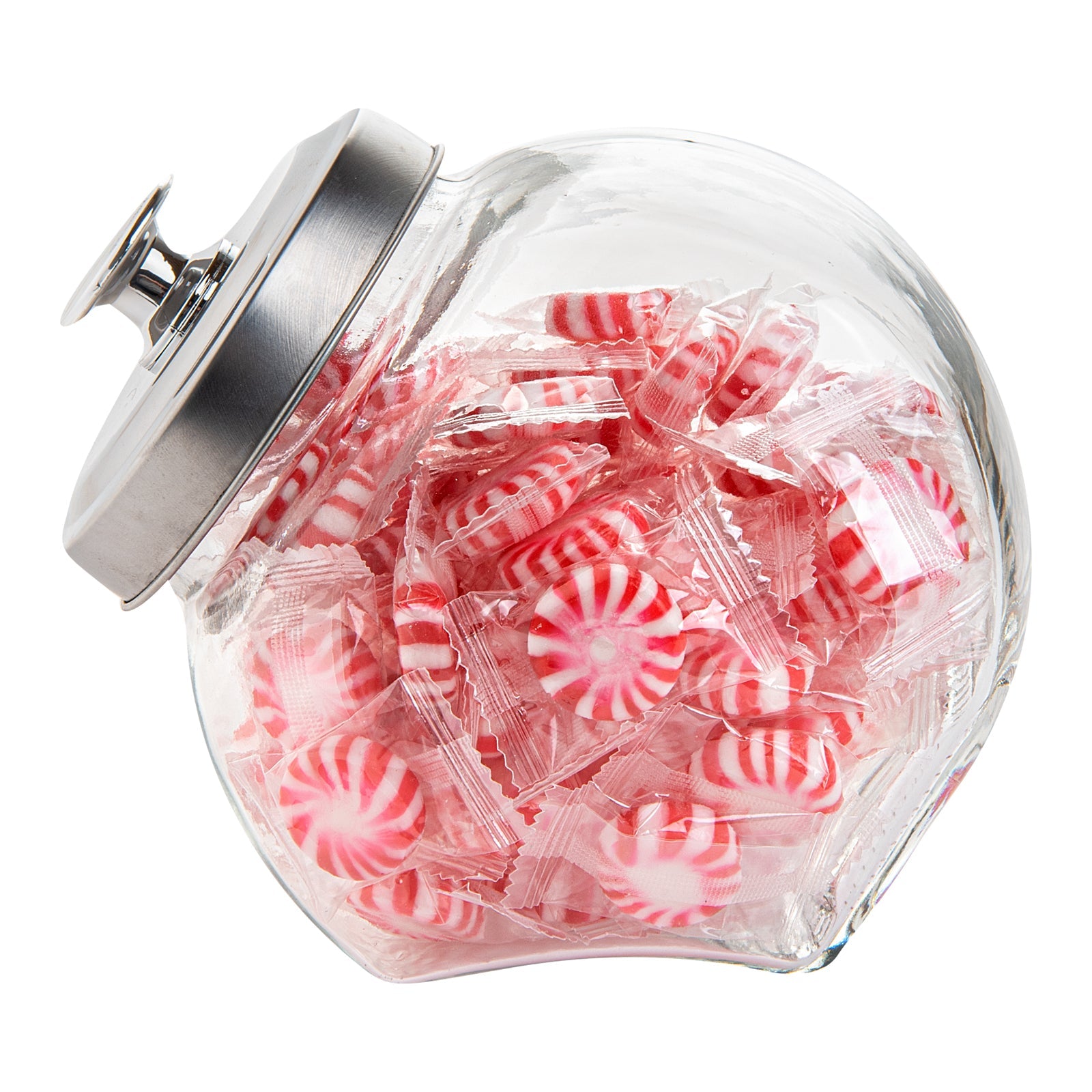 Vetri 0.3 gal Glass Penny Jar - with Chrome Lid - 3 1/2" x 3 1/2" x 6 1/4" - 1 count box