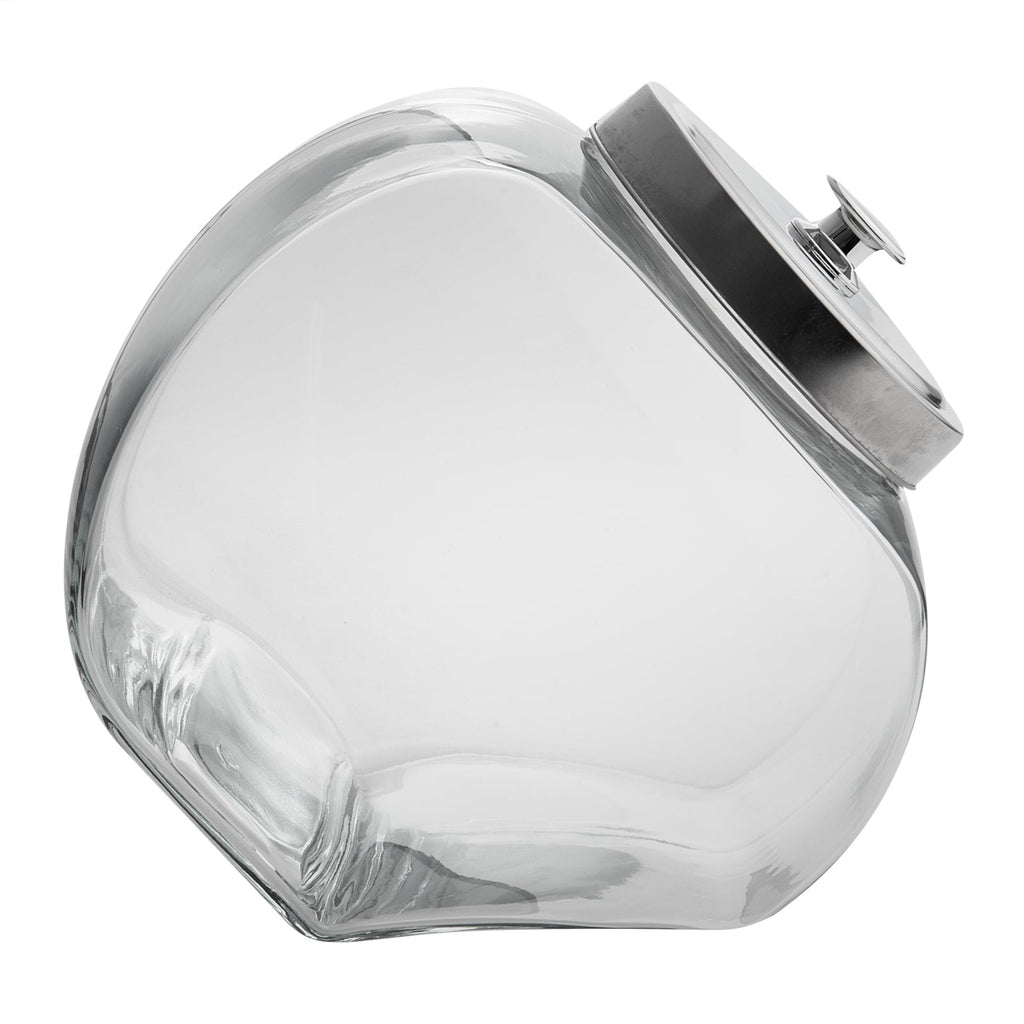 Vetri 1 gal Glass Penny Jar - with Chrome Lid - 4 1/2" x 4 1/2" x 9" - 1 count box