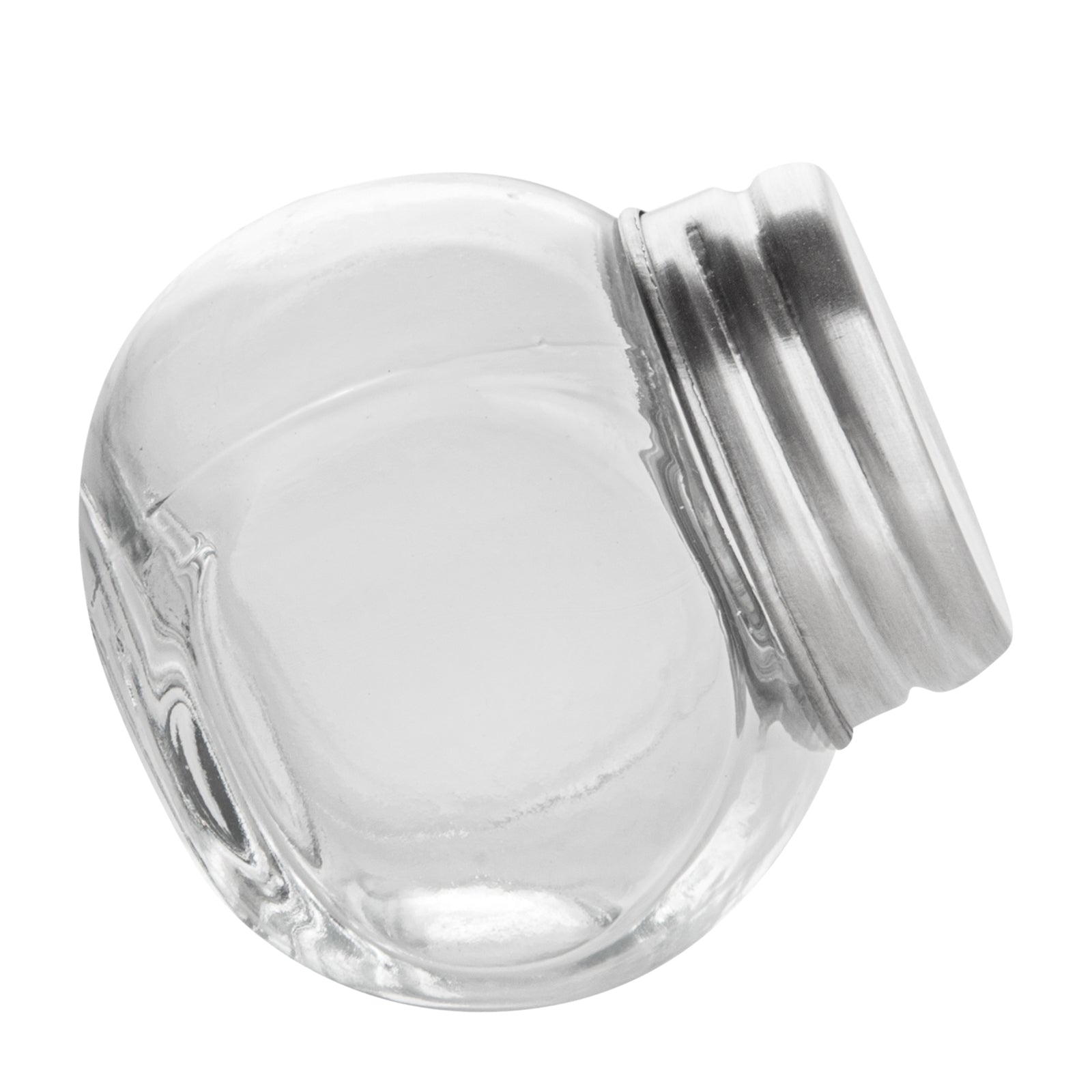 Vetri 2 oz Glass Mini Favor Jar - with Chrome Lid - 2 1/4" x 1 1/2" x 2 1/4" - 10 count box