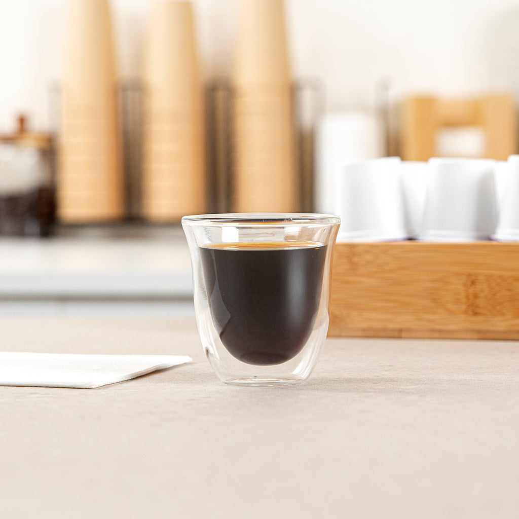 Forma Professional 3 oz Shot Glass / Espresso Cup - Double Wall, Borosilicate - 2 1/2'' x 2 1/2'' x 2 1/2'' - 12 count box