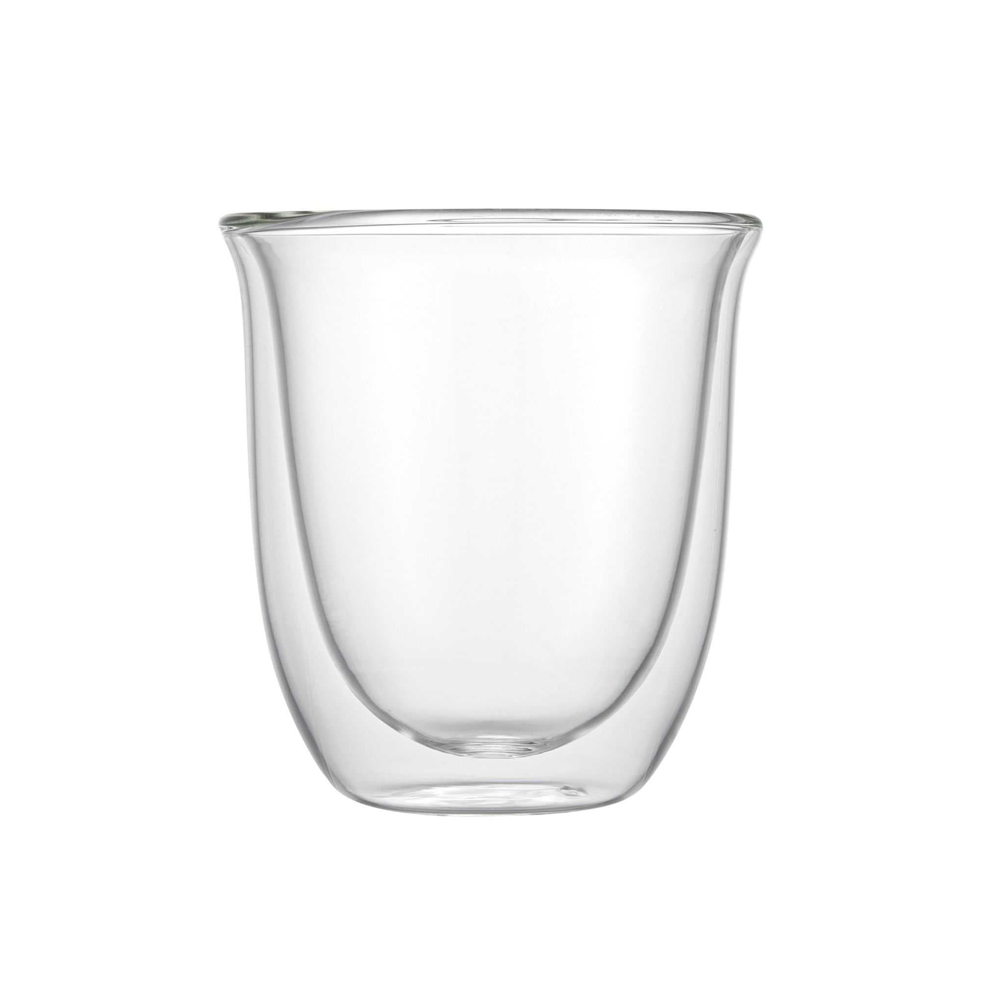 Forma Professional 7 oz Glass Coffee Cup - Double Wall, Borosilicate - 3 1/2'' x 3 1/2'' x 3 3/4'' - 2 count box