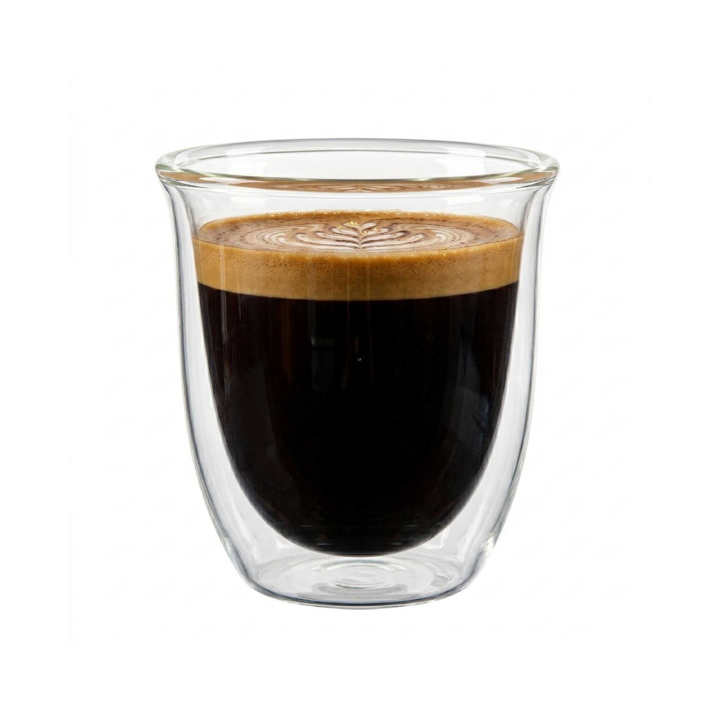 Forma Professional 7 oz Glass Coffee Cup - Double Wall, Borosilicate - 3 1/2'' x 3 1/2'' x 3 3/4'' - 2 count box