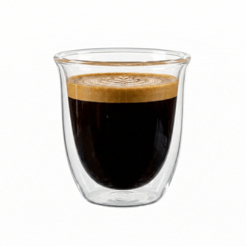 Forma Professional 7 oz Glass Coffee Cup - Double Wall, Borosilicate - 3 1/2'' x 3 1/2'' x 3 3/4'' - 12 count box
