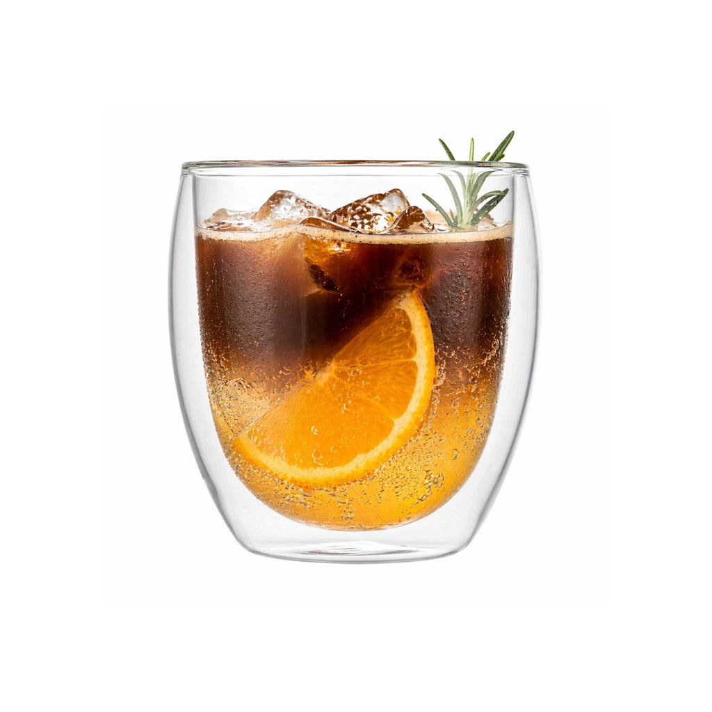 Forma Professional 8 oz Coffee Cup - Double Wall, Borosilicate - 3 1/4'' x 3 1/4'' x 3 1/2'' - 12 count box