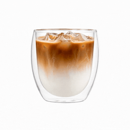 Forma Professional 8 oz Coffee Cup - Double Wall, Borosilicate - 3 1/4'' x 3 1/4'' x 3 1/2'' - 12 count box