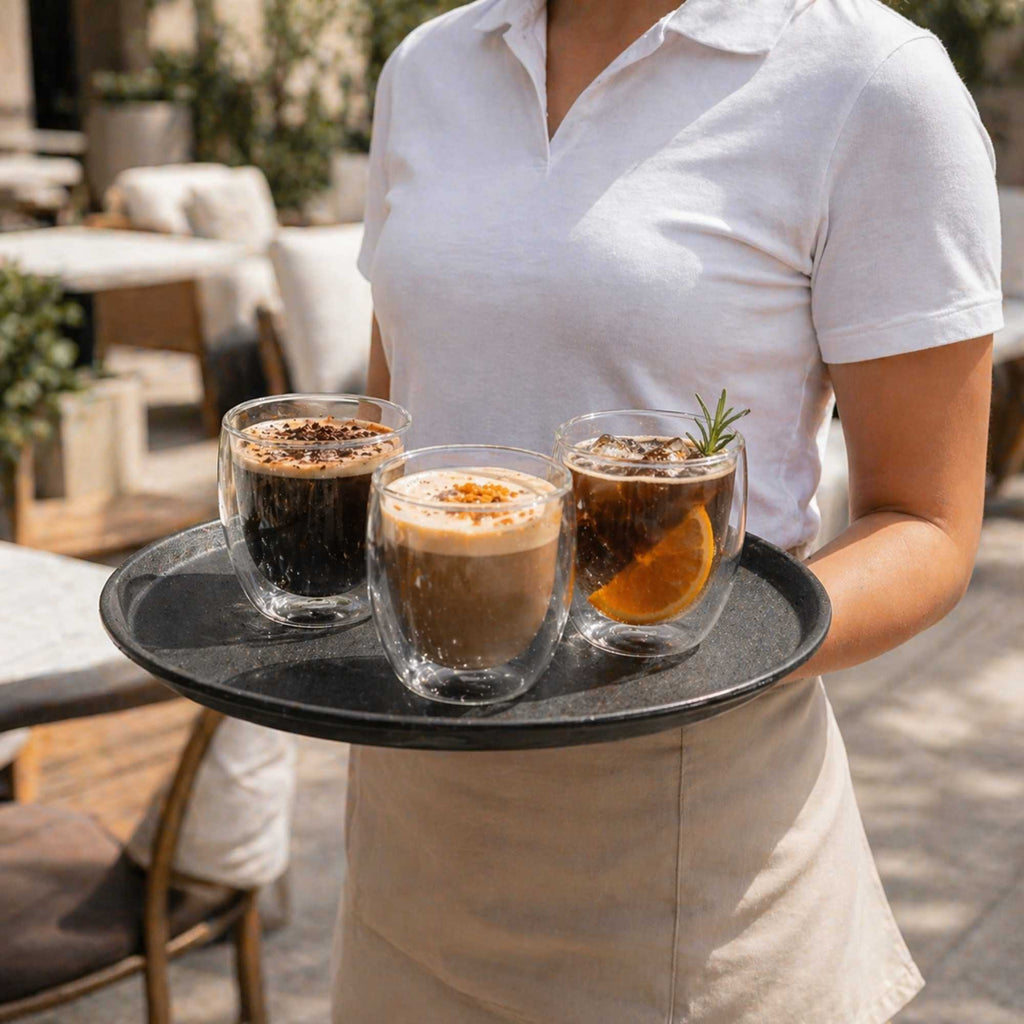 Forma Professional 8 oz Coffee Cup - Double Wall, Borosilicate - 3 1/4'' x 3 1/4'' x 3 1/2'' - 12 count box