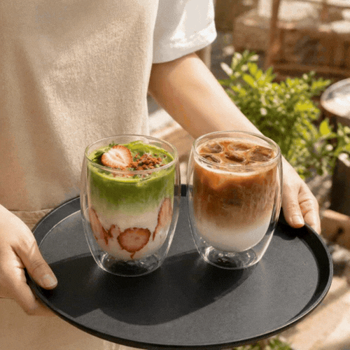 Forma Professional 12 oz Coffee Cup - Double Wall, Borosilicate - 3 1/4'' x 3 1/4'' x 4 3/4'' - 2 count box