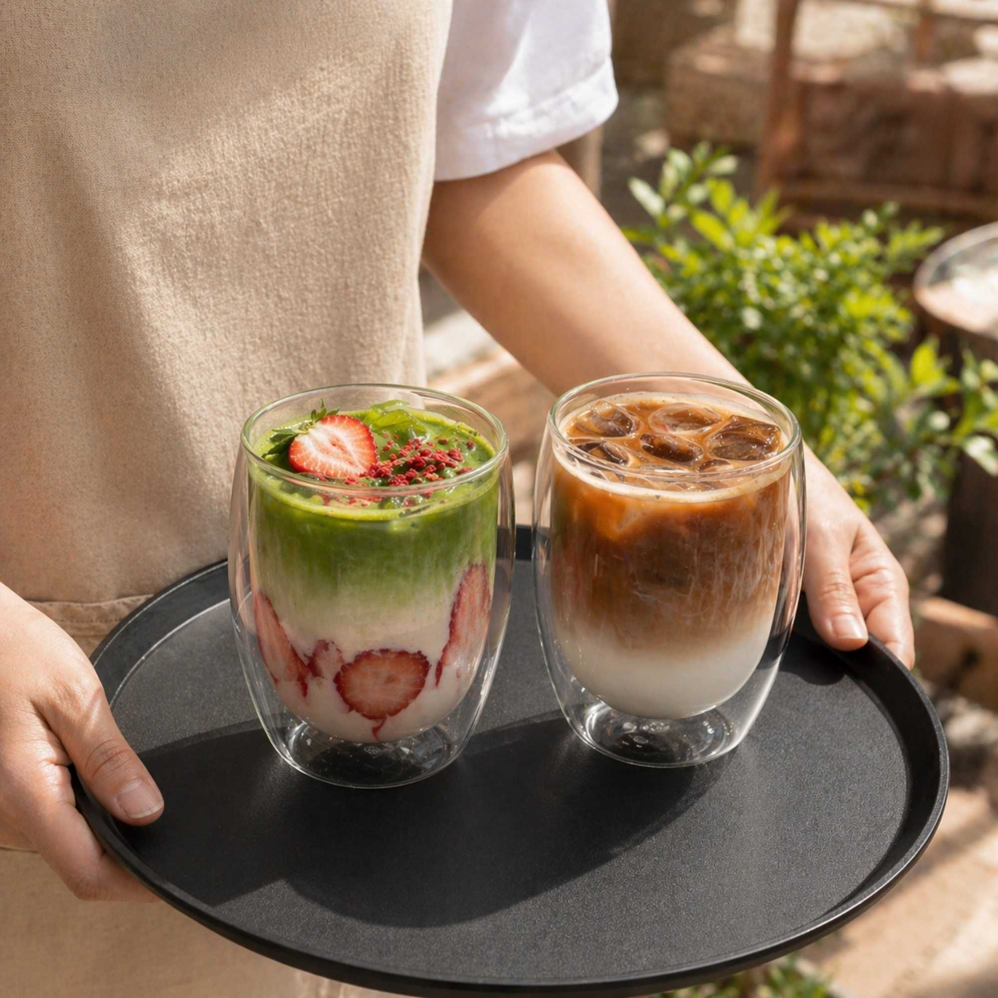 Forma Professional 12 oz Coffee Cup - Double Wall, Borosilicate - 3 1/4'' x 3 1/4'' x 4 3/4'' - 12 count box