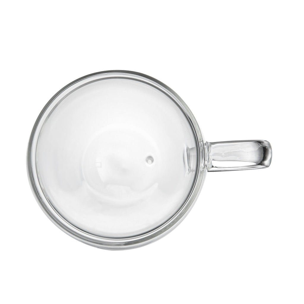 Forma Professional 5 oz Glass Coffee Cup - Double Wall, Borosilicate, with Handle - 2 1/2'' x 2 1/2'' x 3 1/4'' - 2 count box