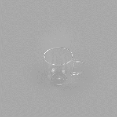 Forma Professional 8 oz Glass Coffee Cup - Double Wall, Borosilicate, with Handle - 3'' x 3'' x 3 1/2'' - 12 count box