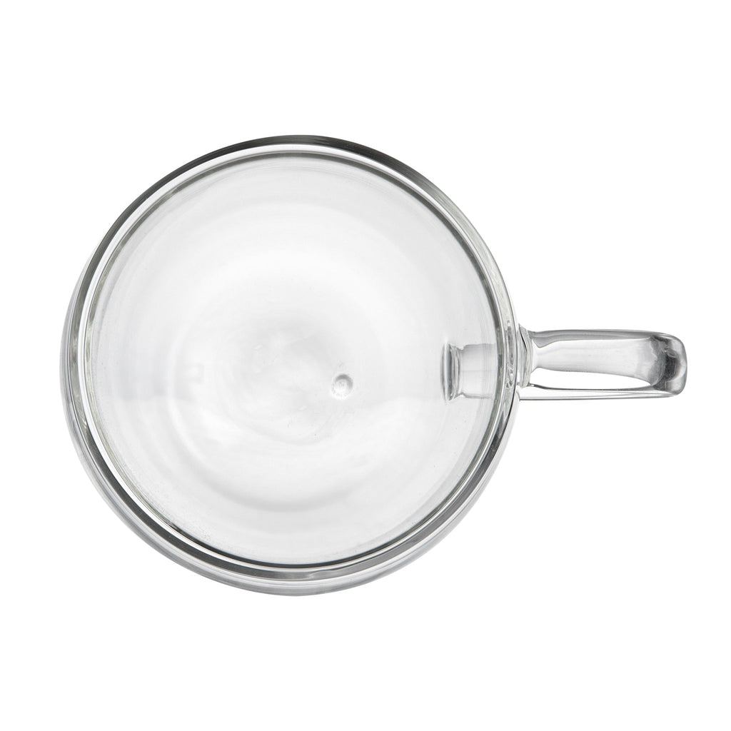 Forma Professional 8 oz Glass Coffee Cup - Double Wall, Borosilicate, with Handle - 3'' x 3'' x 3 1/2'' - 12 count box