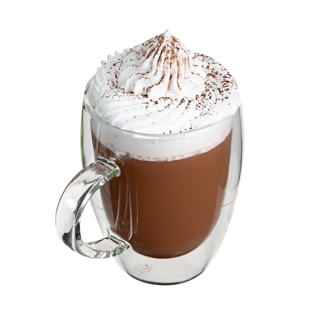 Forma Professional 12 oz Glass Coffee Cup - Double Wall, Borosilicate, with Handle - 3'' x 3'' x 4 1/2'' - 2 count box