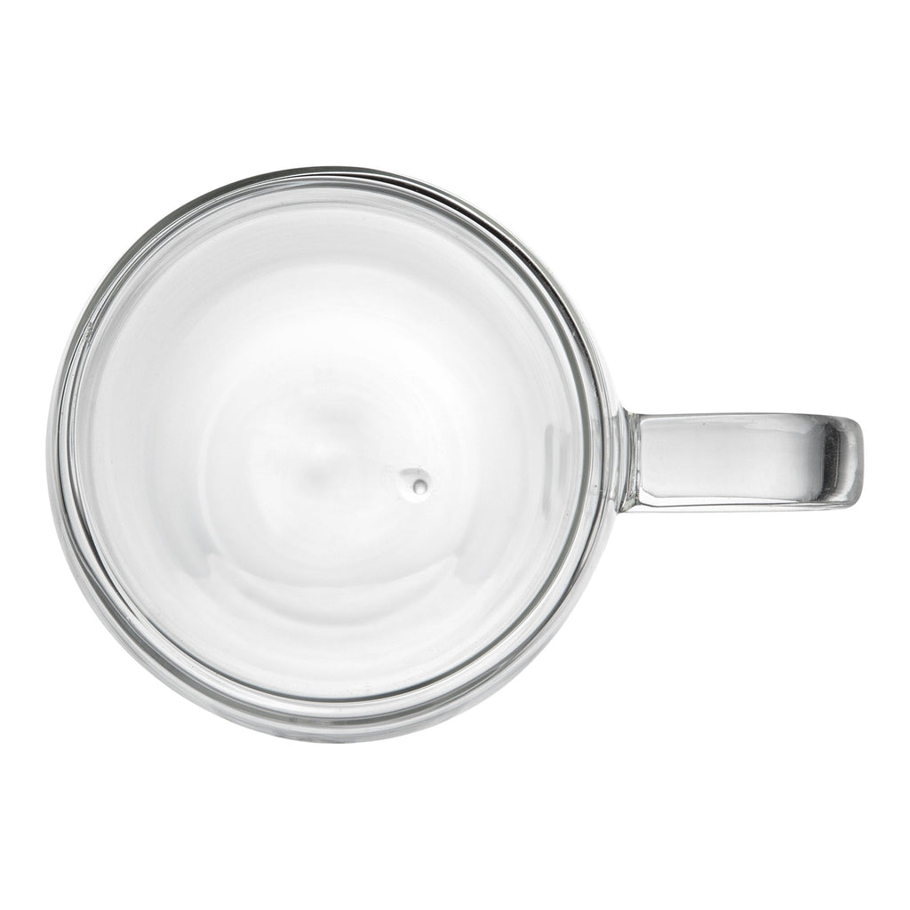 Forma Professional 12 oz Glass Coffee Cup - Double Wall, Borosilicate, with Handle - 3'' x 3'' x 4 1/2'' - 2 count box