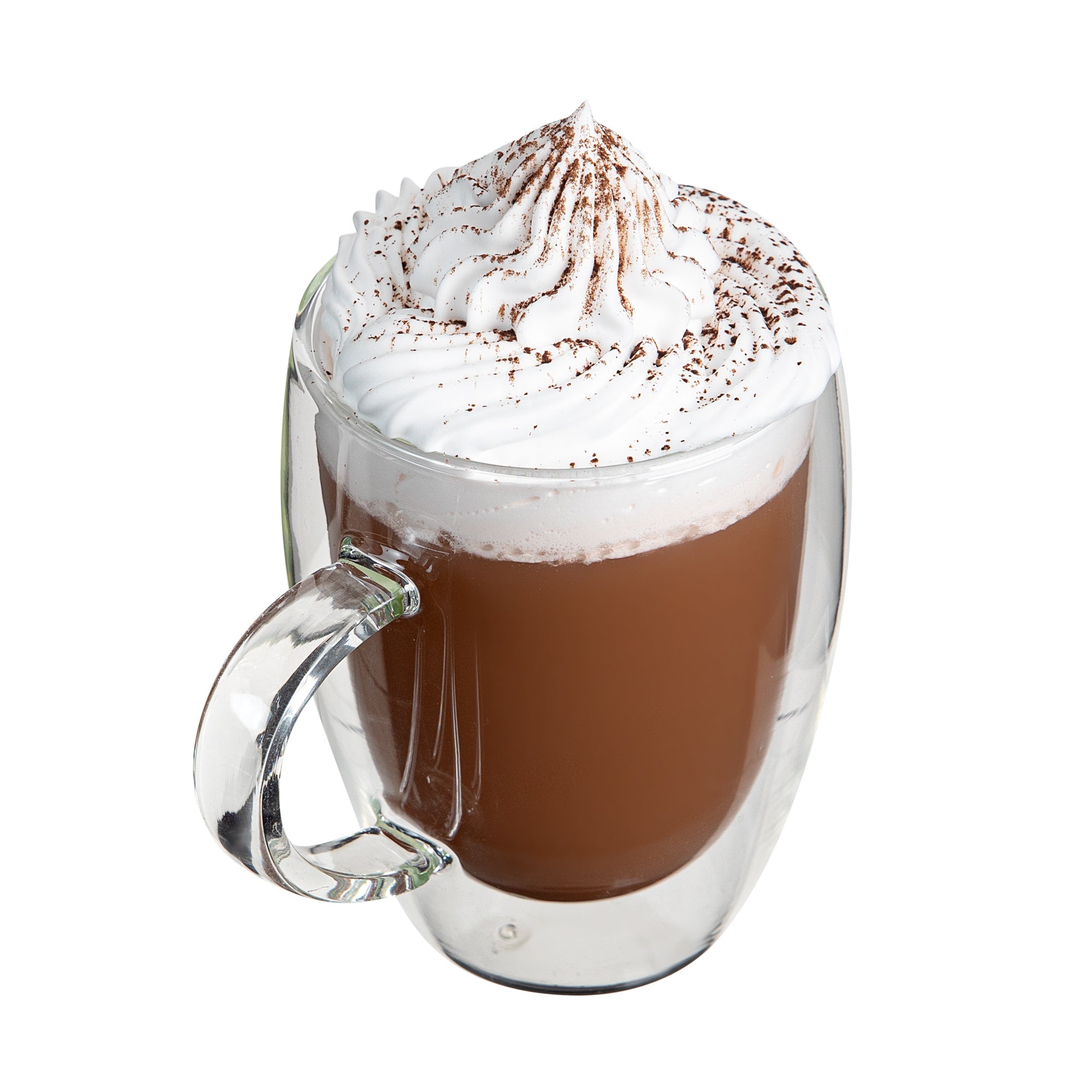 Forma Professional 12 oz Glass Coffee Cup - Double Wall, Borosilicate, with Handle - 3'' x 3'' x 4 1/2'' - 12 count box