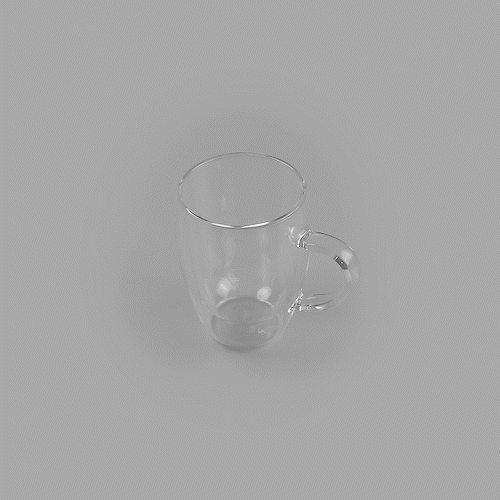 Forma Professional 12 oz Glass Coffee Cup - Double Wall, Borosilicate, with Handle - 3'' x 3'' x 4 1/2'' - 12 count box