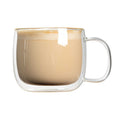 Forma Professional 17 oz Glass Coffee Mug - Double Wall, Borosilicate, with Handle - 5 1/2'' x 5 1/2'' x 3 3/4'' - 2 count box