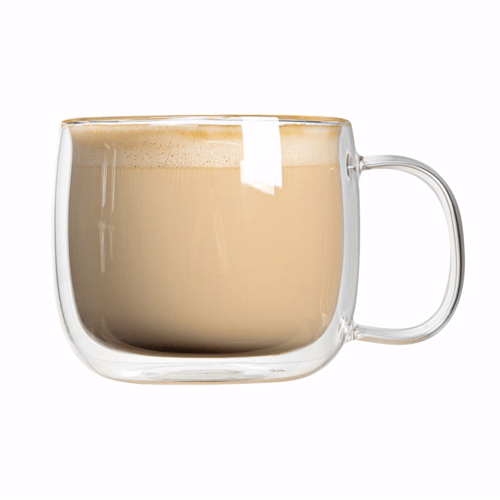 Forma Professional 17 oz Glass Coffee Mug - Double Wall, Borosilicate, with Handle - 5 1/2'' x 5 1/2'' x 3 3/4'' - 12 count box