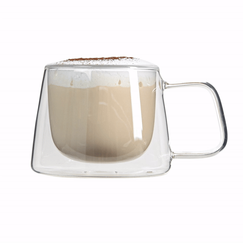 Forma Professional 7 oz Glass Coffee Mug - Double Wall, Borosilicate, with Handle - 3" x 3" x 2 3/4" - 2 count box