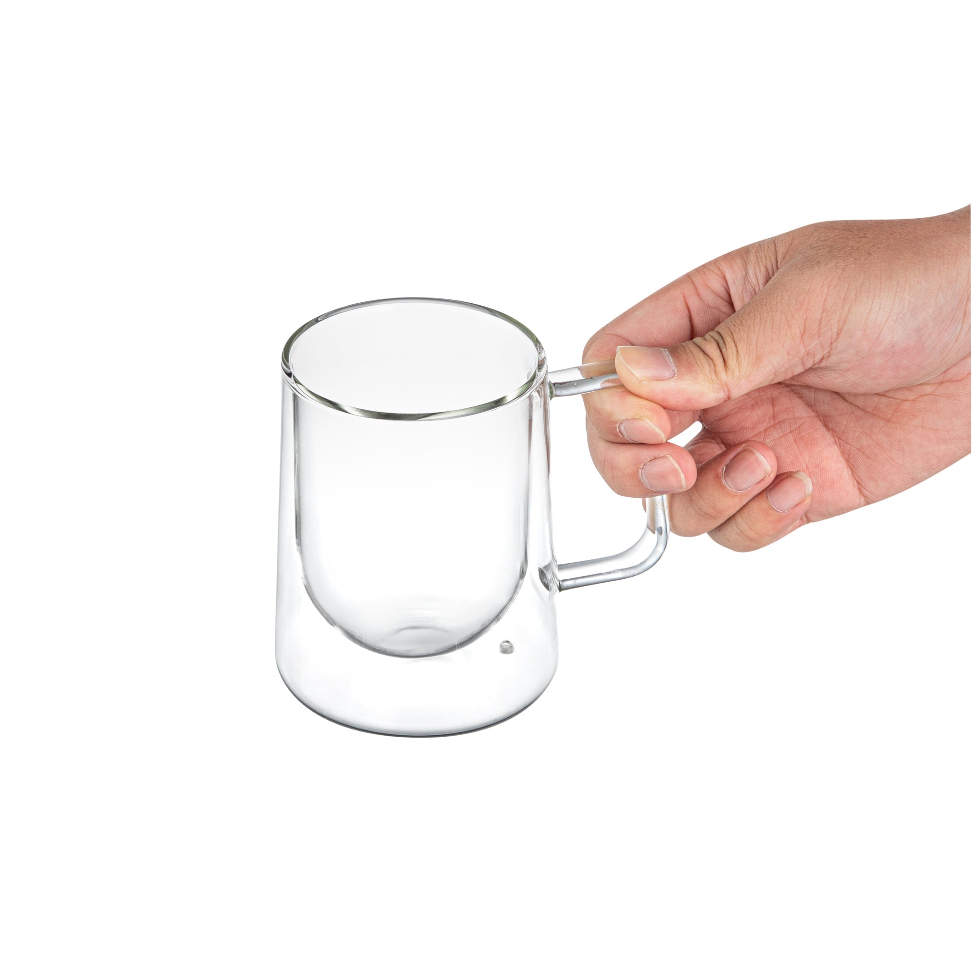 Forma Professional 10 oz Glass Coffee Mug - Double Wall, Borosilicate, with Handle - 3'' x 3'' x 4 1/4'' - 2 count box