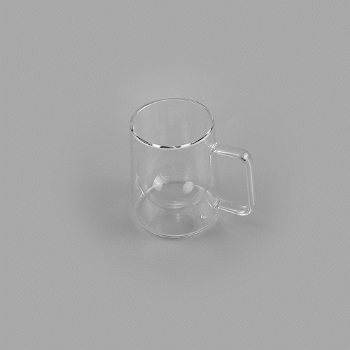 Forma Professional 10 oz Glass Coffee Mug - Double Wall, Borosilicate, with Handle - 3'' x 3'' x 4 1/4'' - 2 count box