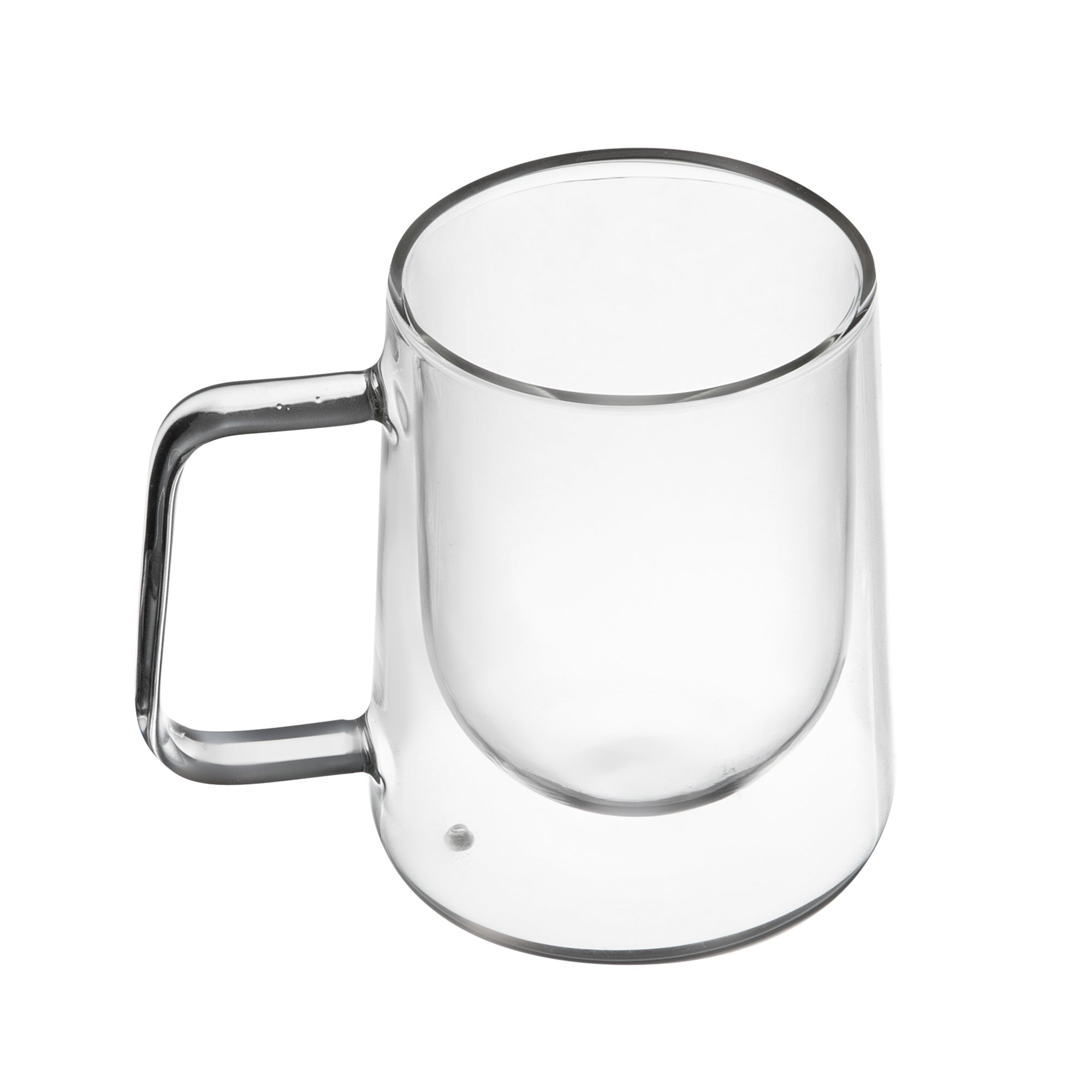 Forma Professional 10 oz Glass Coffee Mug - Double Wall, Borosilicate, with Handle - 3'' x 3'' x 4 1/4'' - 2 count box