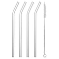 Forma Professional Clear Bent Glass Straw - Borosilicate, with Brush - 7 3/4'' - 10 count box