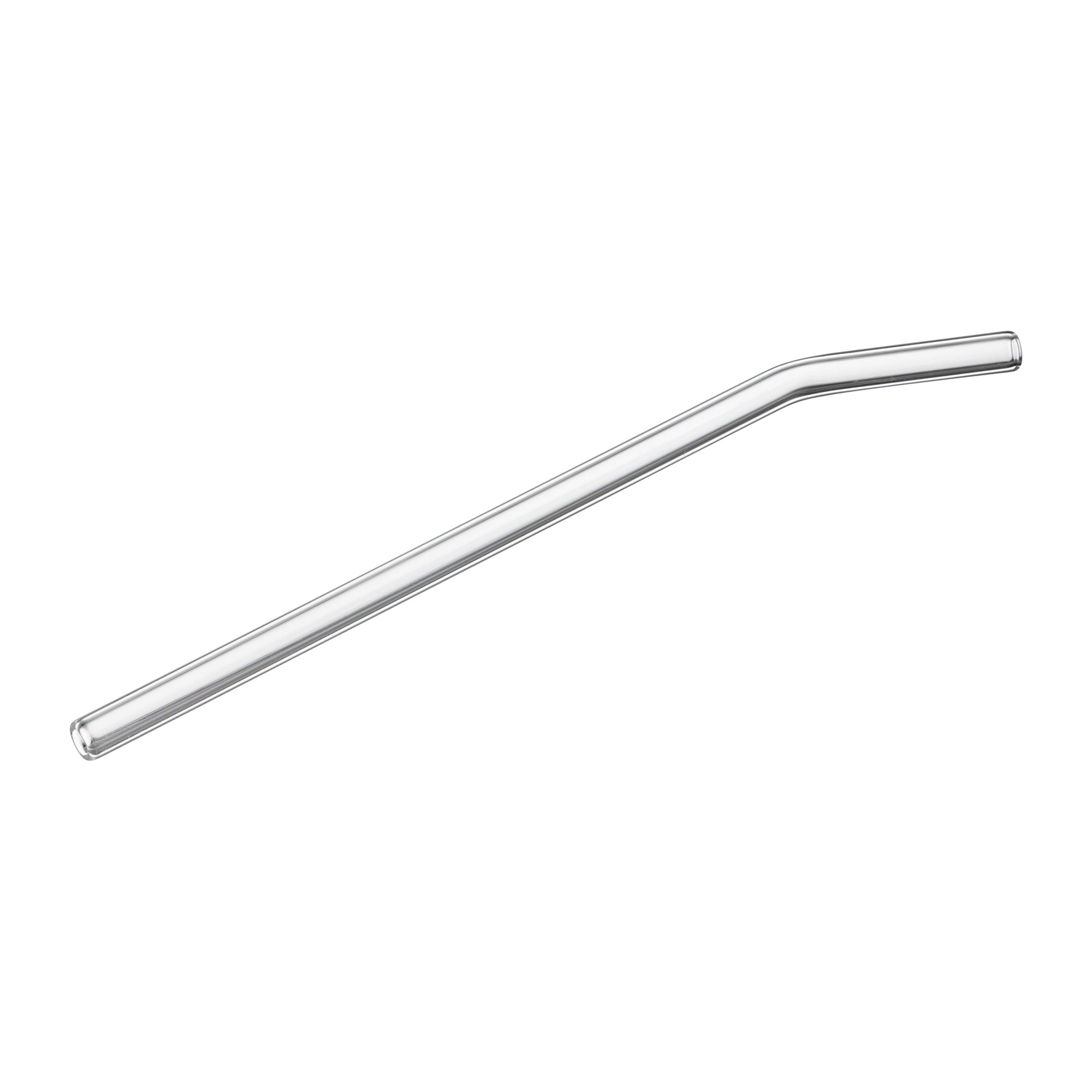 Forma Professional Clear Bent Glass Straw - Borosilicate, with Brush - 7 3/4'' - 10 count box