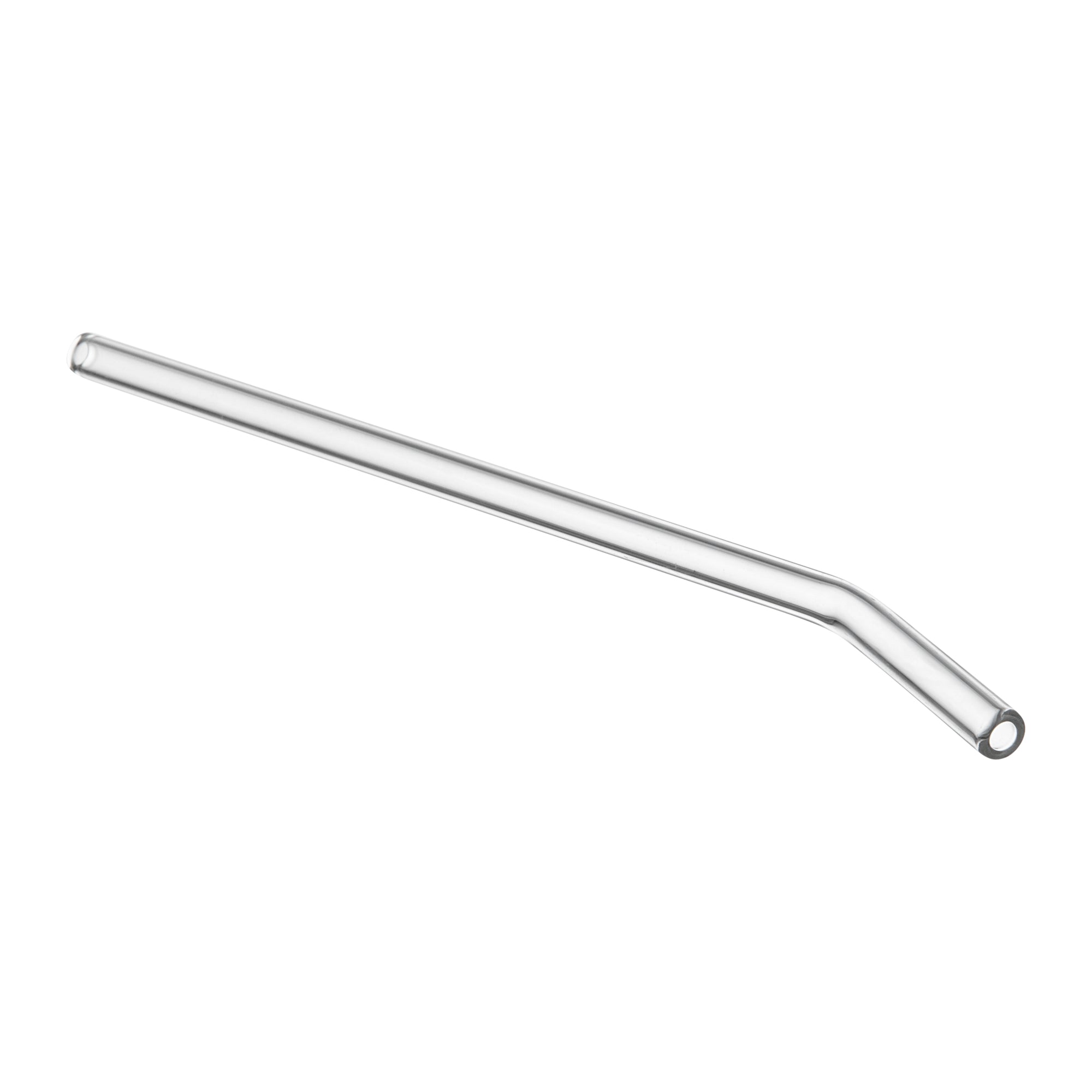Forma Professional Clear Bent Glass Straw - Borosilicate, with Brush - 7 3/4'' - 10 count box