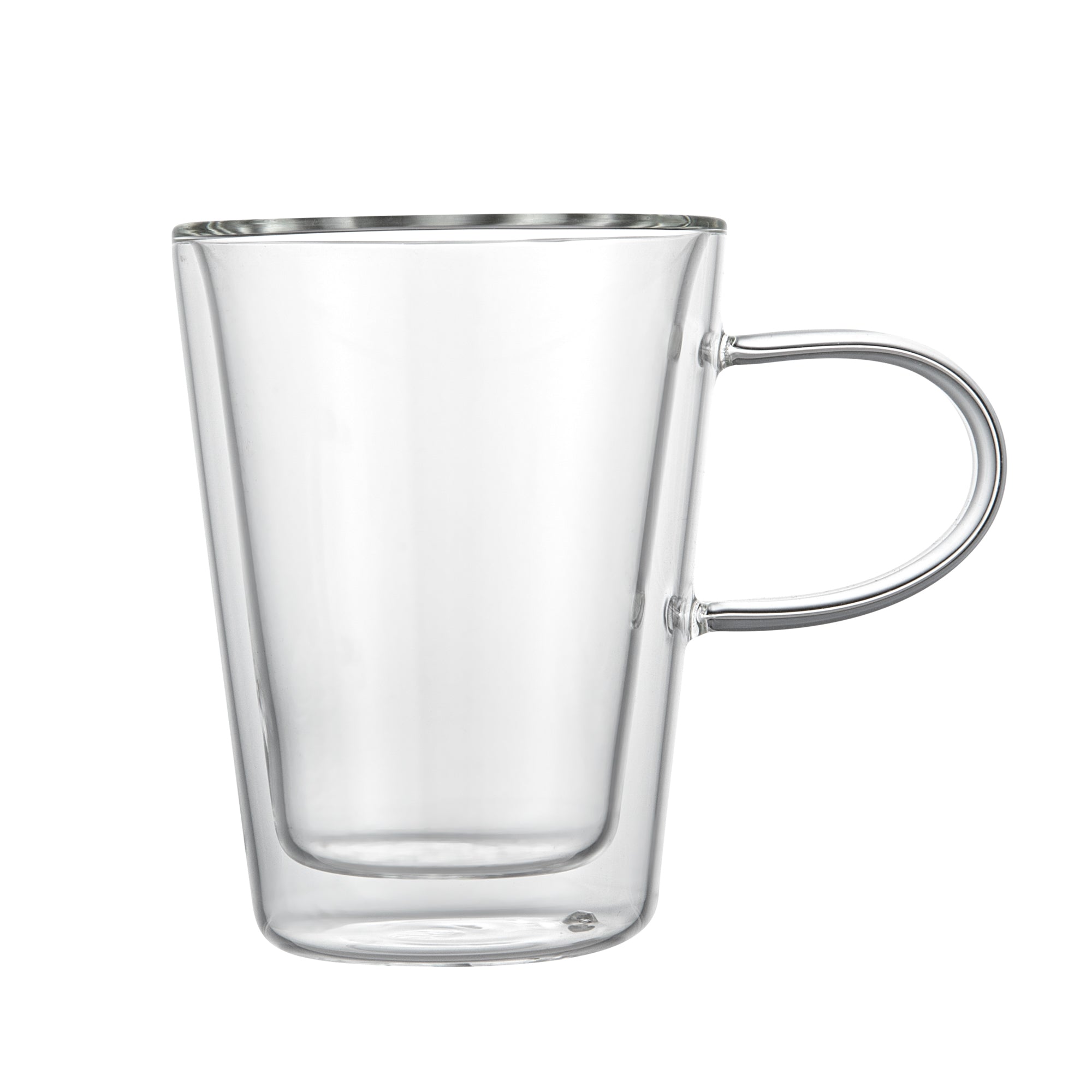 Forma Professional 5 oz Glass Mug - Double Wall, Borosilicate, with Handle - 2 3/4" x 2 3/4" x 3 3/4" - 2 count box