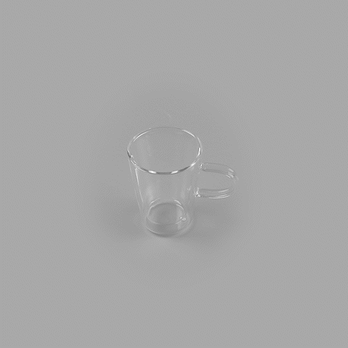 Forma Professional 5 oz Glass Mug - Double Wall, Borosilicate, with Handle - 2 3/4" x 2 3/4" x 3 3/4" - 2 count box