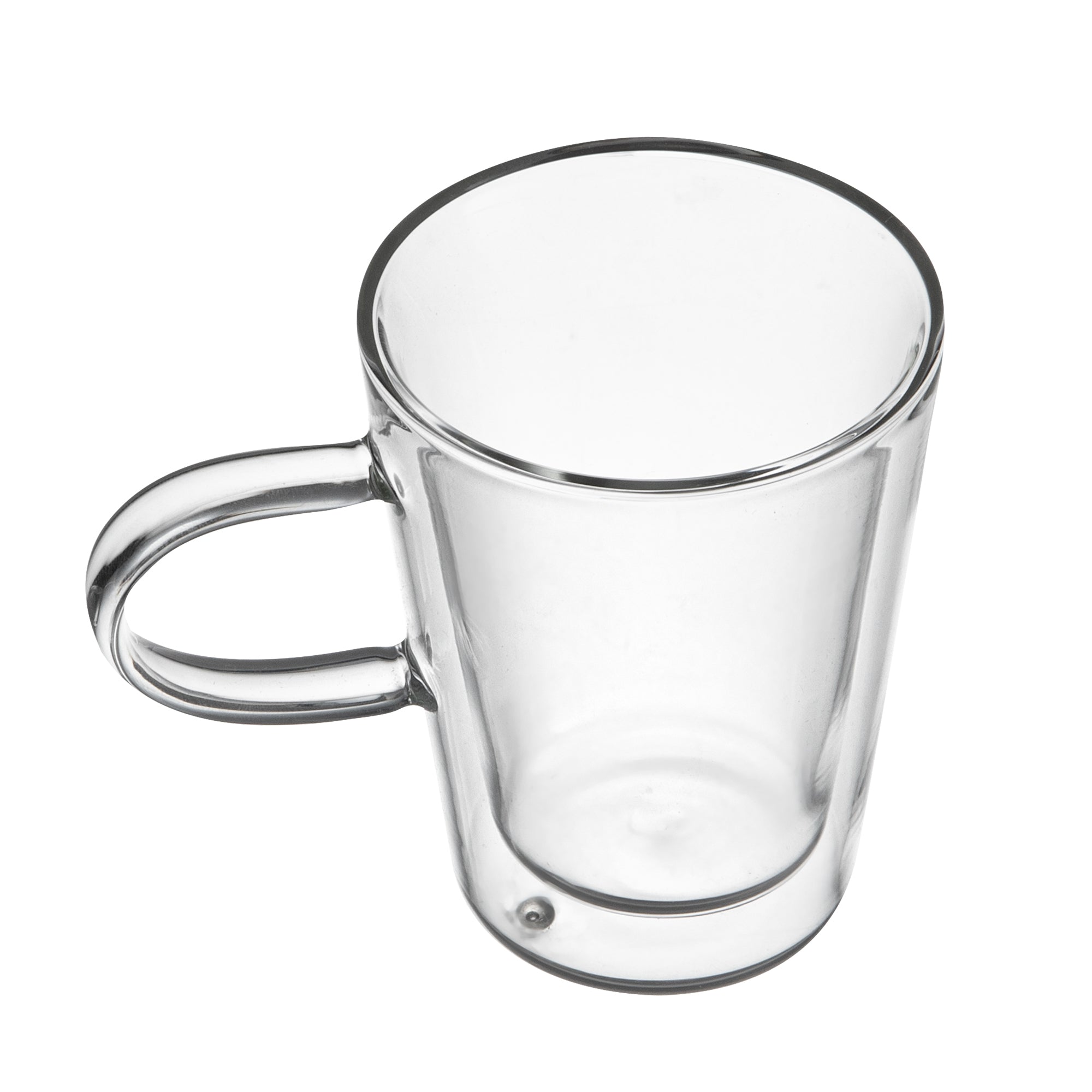 Forma Professional 5 oz Glass Mug - Double Wall, Borosilicate, with Handle - 2 3/4" x 2 3/4" x 3 3/4" - 2 count box