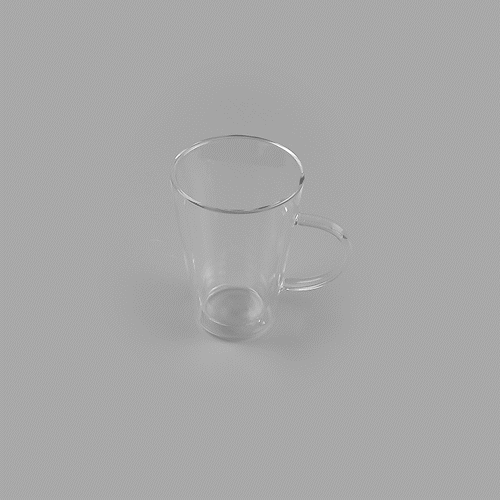 Forma Professional 14 oz Glass Mug - Double Wall, Borosilicate, with Handle - 3 3/4" x 3 3/4" x 5 1/2" - 12 count box