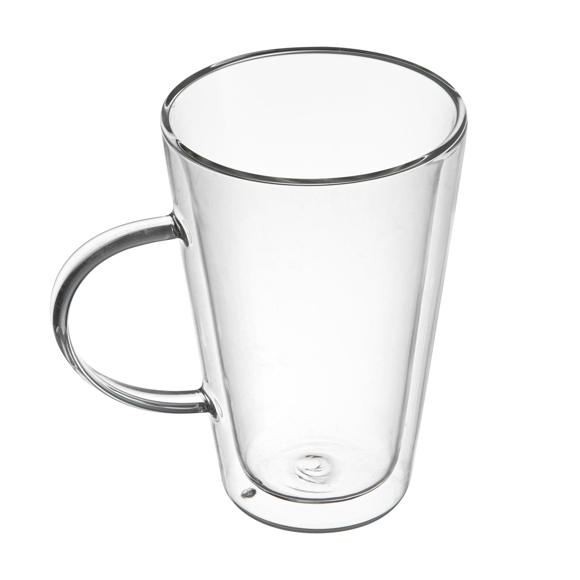Forma Professional 14 oz Glass Mug - Double Wall, Borosilicate, with Handle - 3 3/4" x 3 3/4" x 5 1/2" - 12 count box