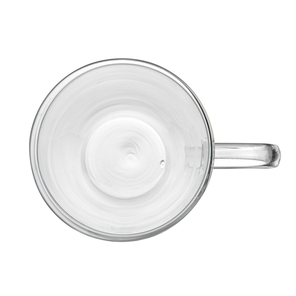 Forma Professional 14 oz Glass Mug - Double Wall, Borosilicate, with Handle - 3 3/4" x 3 3/4" x 5 1/2" - 12 count box