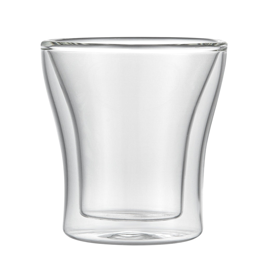 Forma Professional 3 oz Shot Glass / Espresso Cup - Double Wall, Borosilicate - 2 3/4'' x 2 3/4'' x 2 3/4'' - 2 count box
