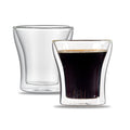 Forma Professional 3 oz Shot Glass / Espresso Cup - Double Wall, Borosilicate - 2 3/4'' x 2 3/4'' x 2 3/4'' - 2 count box