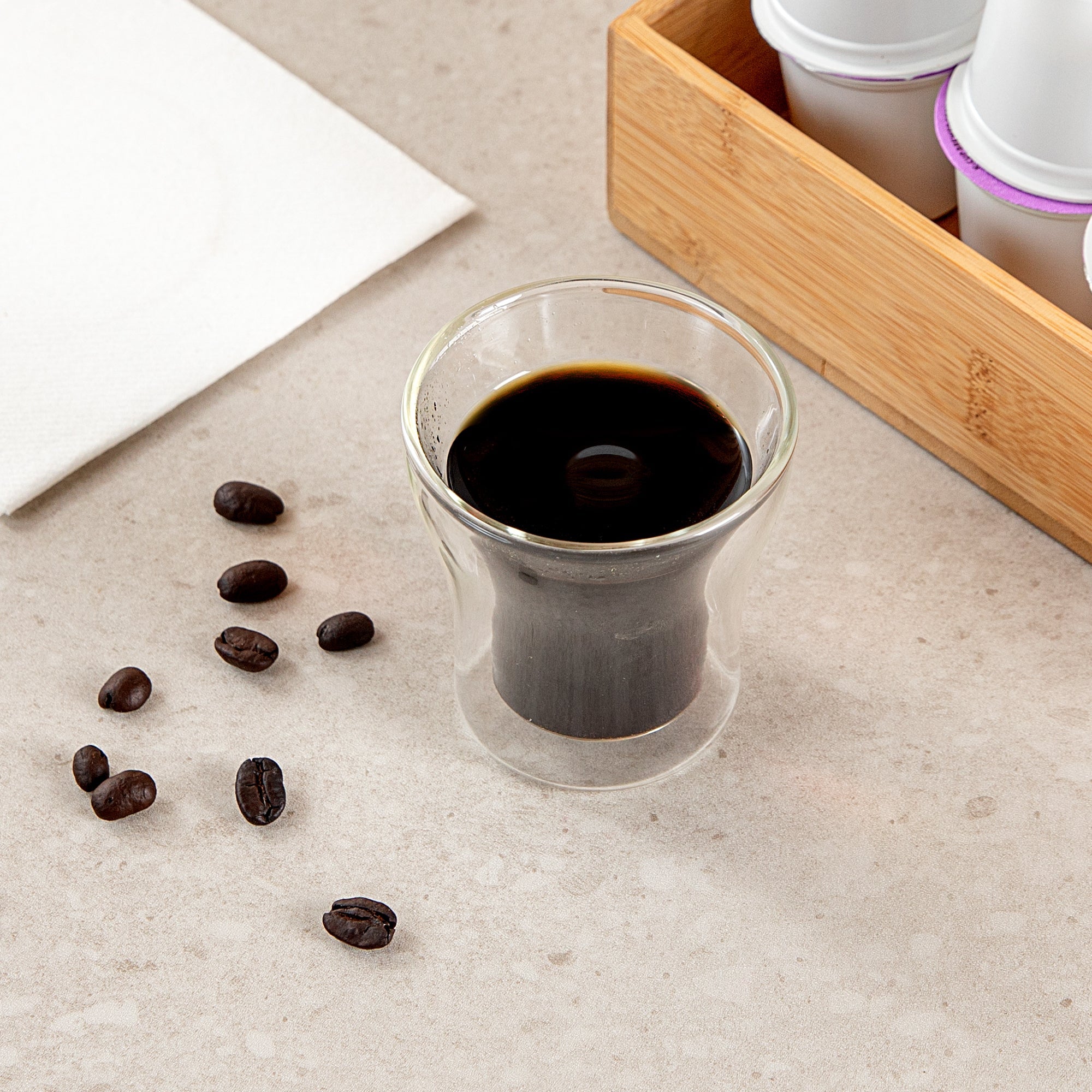 Forma Professional 3 oz Shot Glass / Espresso Cup - Double Wall, Borosilicate - 2 3/4'' x 2 3/4'' x 2 3/4'' - 2 count box