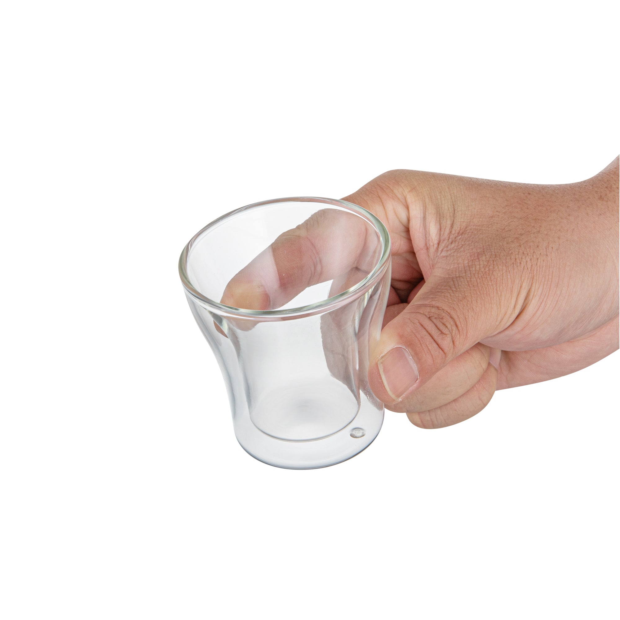 Forma Professional 3 oz Shot Glass / Espresso Cup - Double Wall, Borosilicate - 2 3/4'' x 2 3/4'' x 2 3/4'' - 2 count box