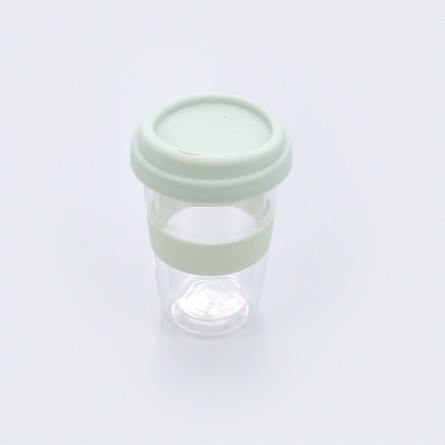 Forma Professional 14 oz Glass Travel Mug - Double Wall, Borosilicate, with Mint Green Lid and Sleeve - 10 count box