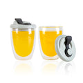 Forma Professional 12 oz Glass Travel Mug - Double Wall, Borosilicate, with Gray Lid - 1 count box