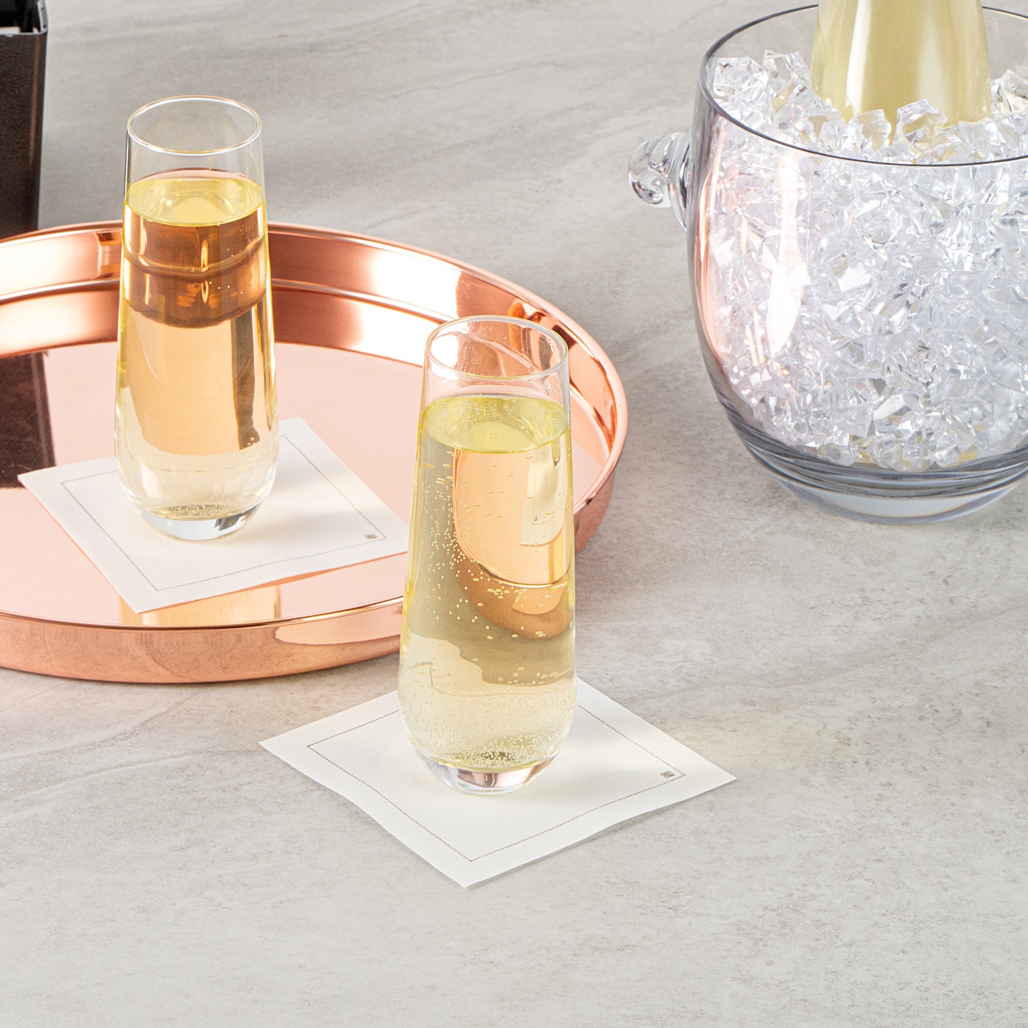 Vetri 10 oz Stemless Flute Glass - 1 3/4" x 1 3/4" x 6 1/4" - 24 count box